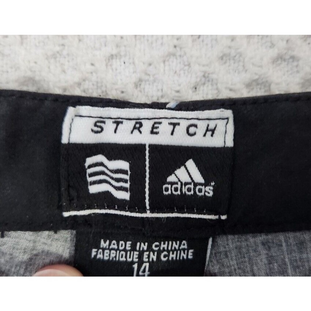 Adidas Black Crop Pants Womens 14 Stretch Athletic Golf Active Golfer Print NWT - Picture 10 of 12